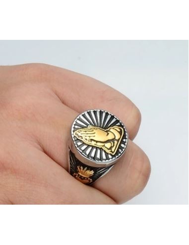 Bague mains priantes - Acier inoxydable