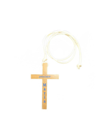 Collar de comunión de madera con cruz