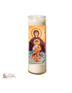 Candle in glass Queen of Heaven