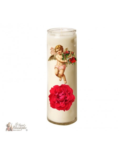 Candela in vetro Vintage Angelo - Rosa