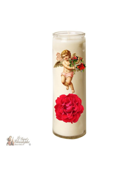 Vela en vidrio Vintage Angel - rosa