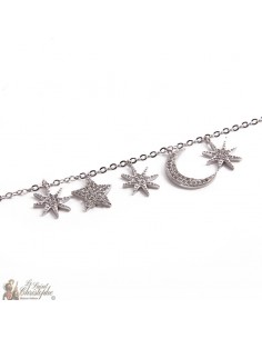 Bracelet croissant de lune étoiles zircon