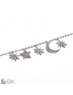Pulsera luna creciente estrellas circonio