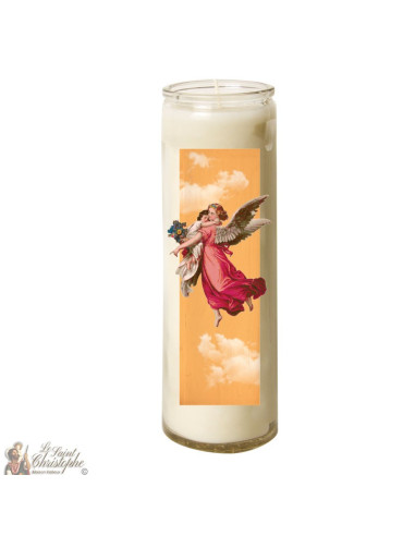 Kerze im Glas Vintage Angel - orange Himmel