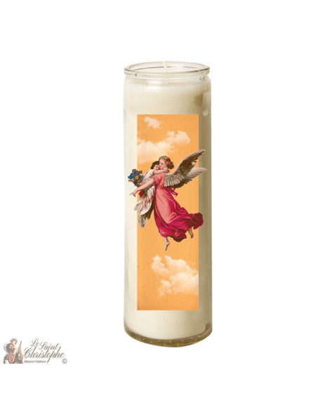Candle in glass Vintage Angel - orange sky