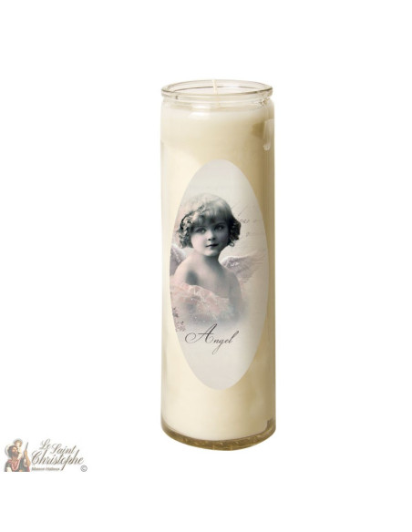 Bougie en verre Ange Vintage - Gris