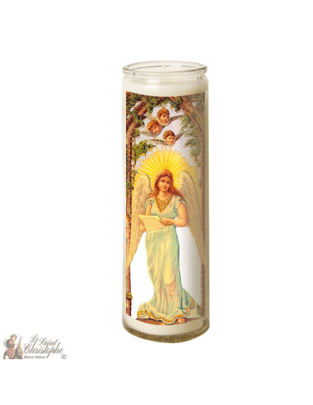 Bougie en verre Ange - arche en pierre