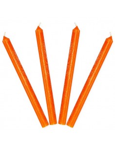 Bougies colorées dans la masse Orange clair - lot de 4 pcs