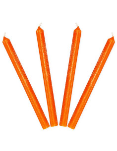 Candles coloured in the mass Light orange - set of 4 pcs.