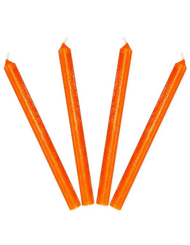 Candles coloured in the mass Light orange - set of 4 pcs.