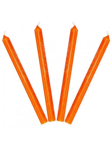 Kerzen farbig in der Masse Hellorange - Set à 4 Stück.