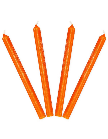 Bougies colorées dans la masse Orange clair - lot de 4 pcs
