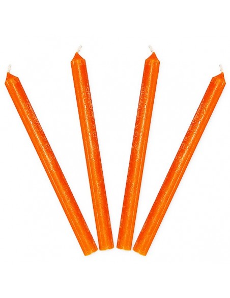 Kerzen farbig in der Masse Hellorange - Set à 4 Stück.