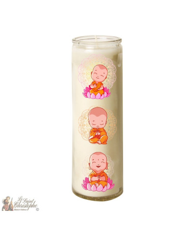Bougie en verre petits bouddhas zen