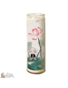 Candle in glass small Zen Buddha