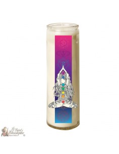 Vela de cristal con Chakras - Yoga