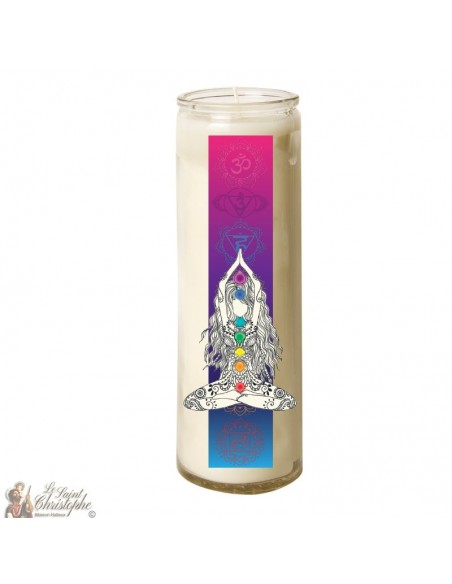 Bougie en verre Chakras - Yoga