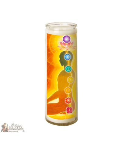 Candela in vetro Chakras - Kundalini