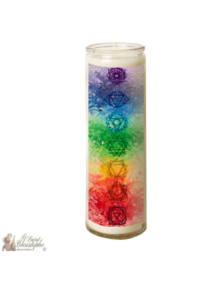 Candela in vetro Chakras - Pastello