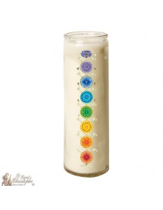 Kaars in glazen chakra's - Buds