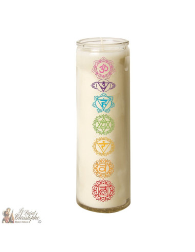 Candela in vetro Chakras - Simbolo