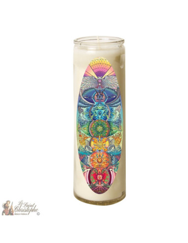 Candle in Glass Chakras - Oval