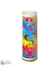 Bougie en verre Chakras dragon