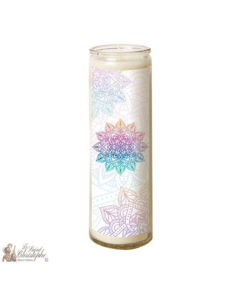 Candle in mandala glass