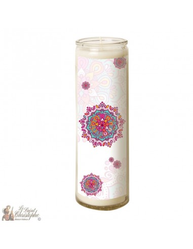 Vela en copa de mandala - Rosa