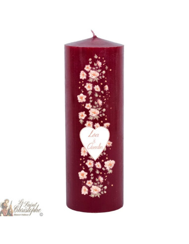 Individuell gestaltbare Hochzeitskerze - Blumenherz