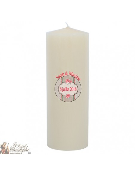 Customizable wedding candle - Label