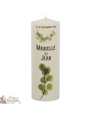 Customizable wedding candle - Leaves