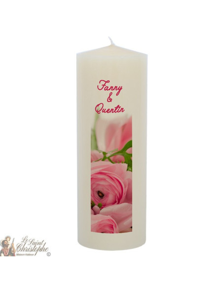 Customizable wedding candle - Bouquet of roses