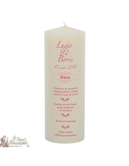 Aanpasbare bruiloftskaars - Menu