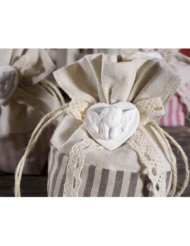 Bolsa de yute con angelito