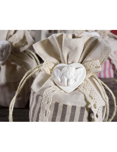 Borsa in iuta con angelo piccolo