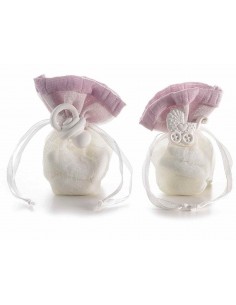 Sac à dragées pour naissance , baptême avec jolie petite céramique