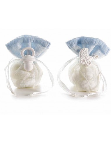 Sugar-coated bag with pretty ceramic - blue polyester