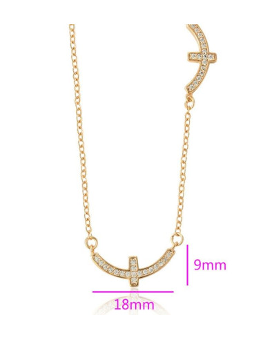 Collana doppia croce - Placcato oro 18 K