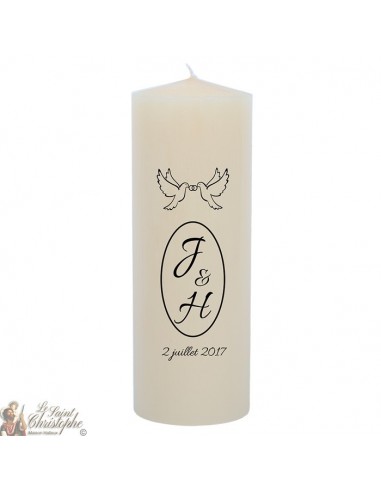 Customizable wedding candle - Doves