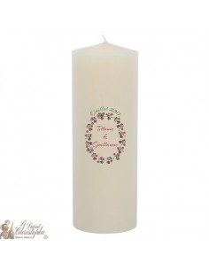 Customizable wedding candle - Flower wreath