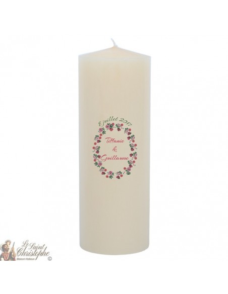 Customizable wedding candle - Flower wreath