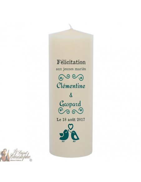 Customizable wedding candle - Birds