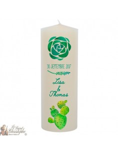 Candela di nozze personalizzabile - I cactus