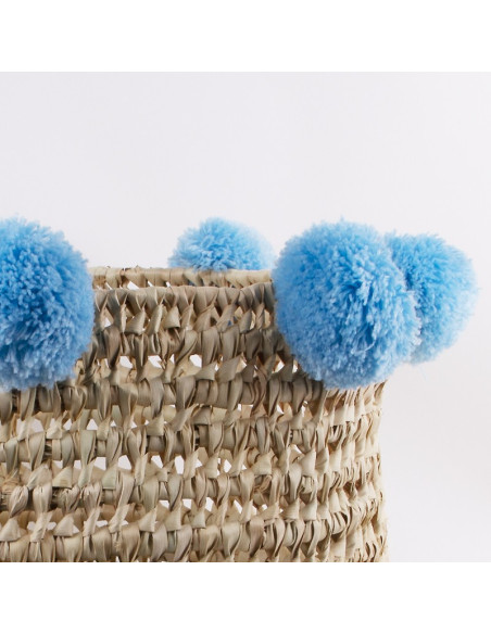 Körbe Pompons Himmelblau Lot 3 Stück