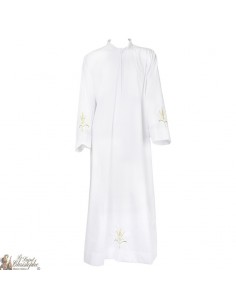 White alb embroidered with coloured wheat ear embroidery - cotton