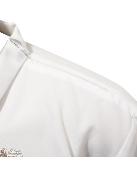 Sacerdote bianco all'alba - cuore rosso ricamato - cotone