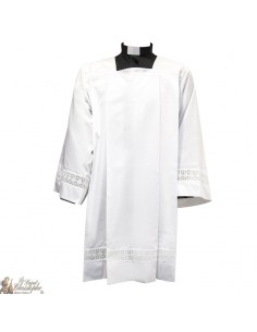 Surplis brodé blanc pour prête ou acolyte - coton