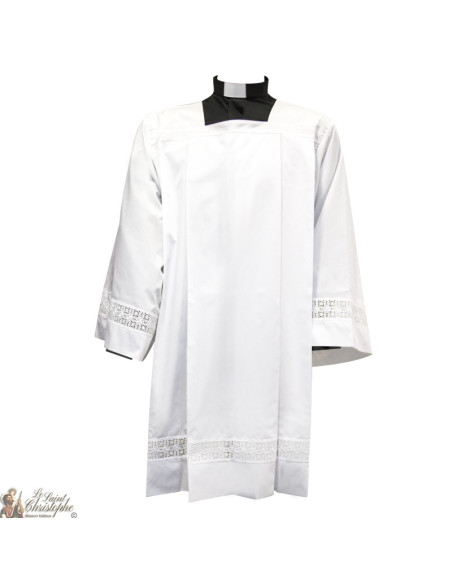 Weiß besticktes Surplice für ready oder acolyte - Baumwolle