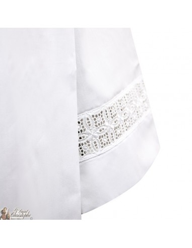 White embroidered surplice for ready or acolyte - cotton